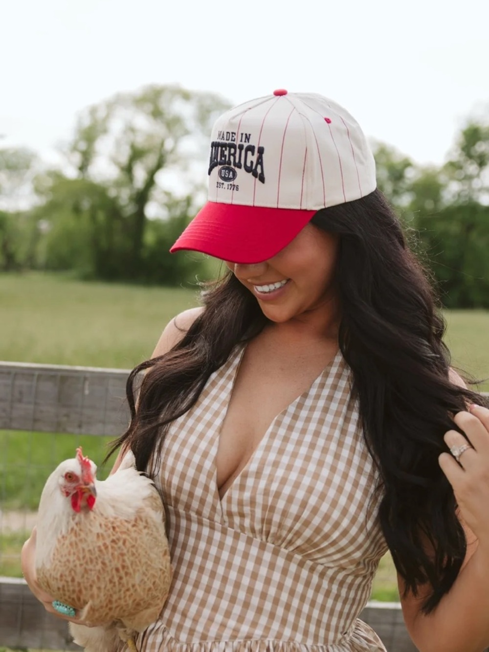 Made in America USA Red-Trim Baseball Cap Kenzkustomz 4th July Americana